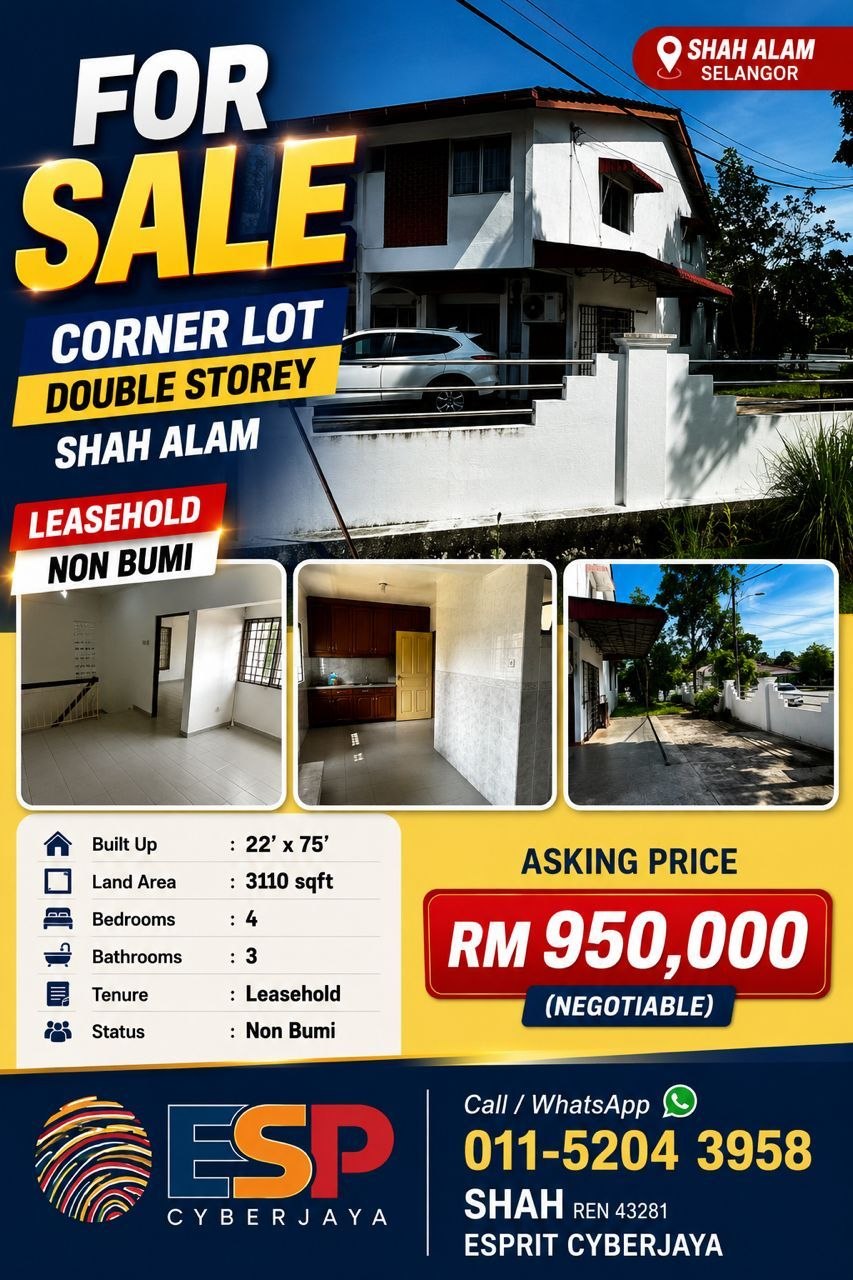 Double-Storey Corner Lot @ Shah Alam, Selangor โ photo 1