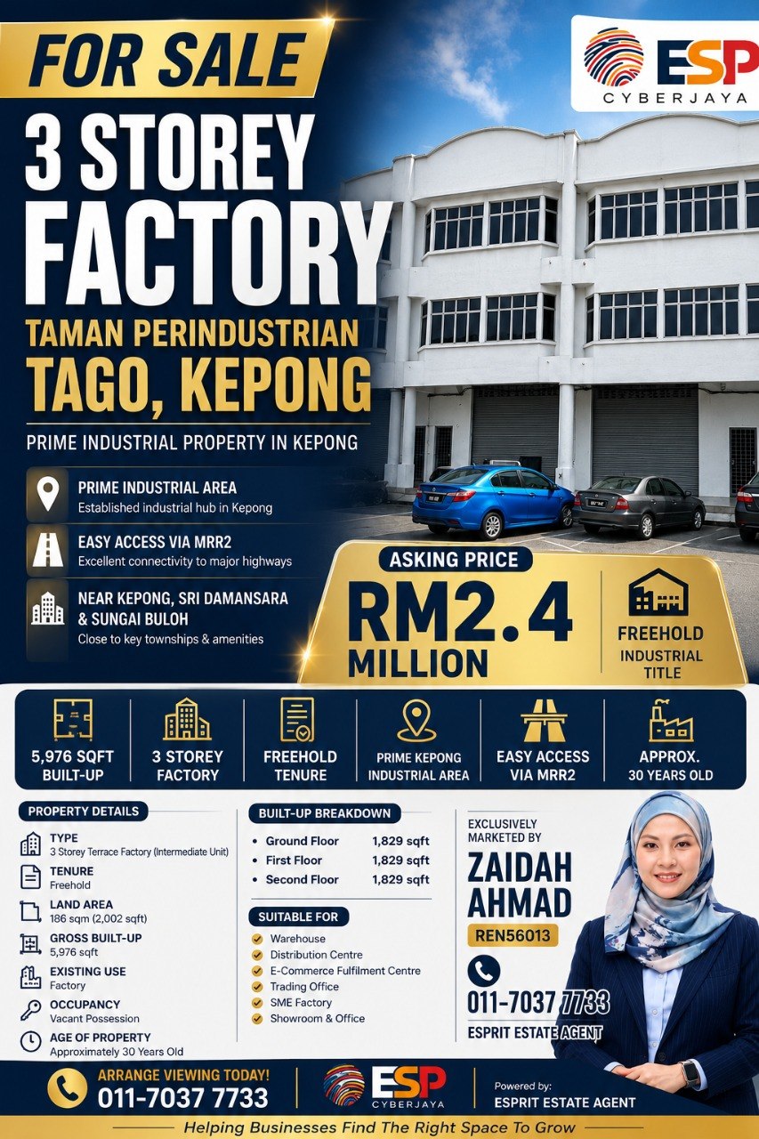 3 STOREY FACTORY | FREEHOLD INDUSTRIAL PROPERTY — photo 1